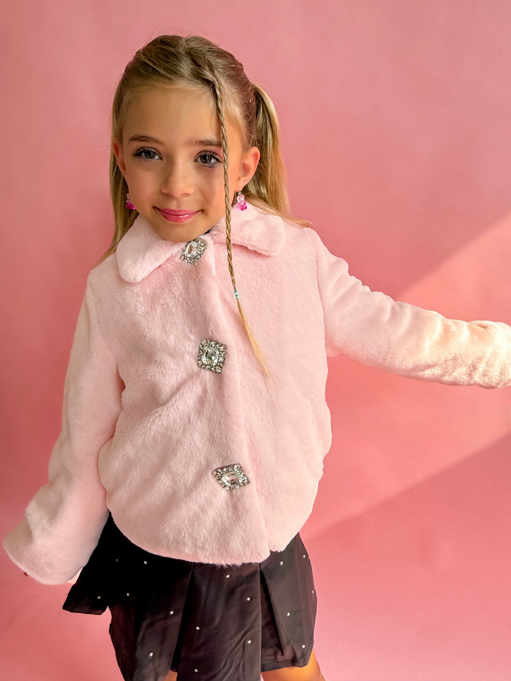 Faux Fur Gem Jacket – Ellie + Mila
