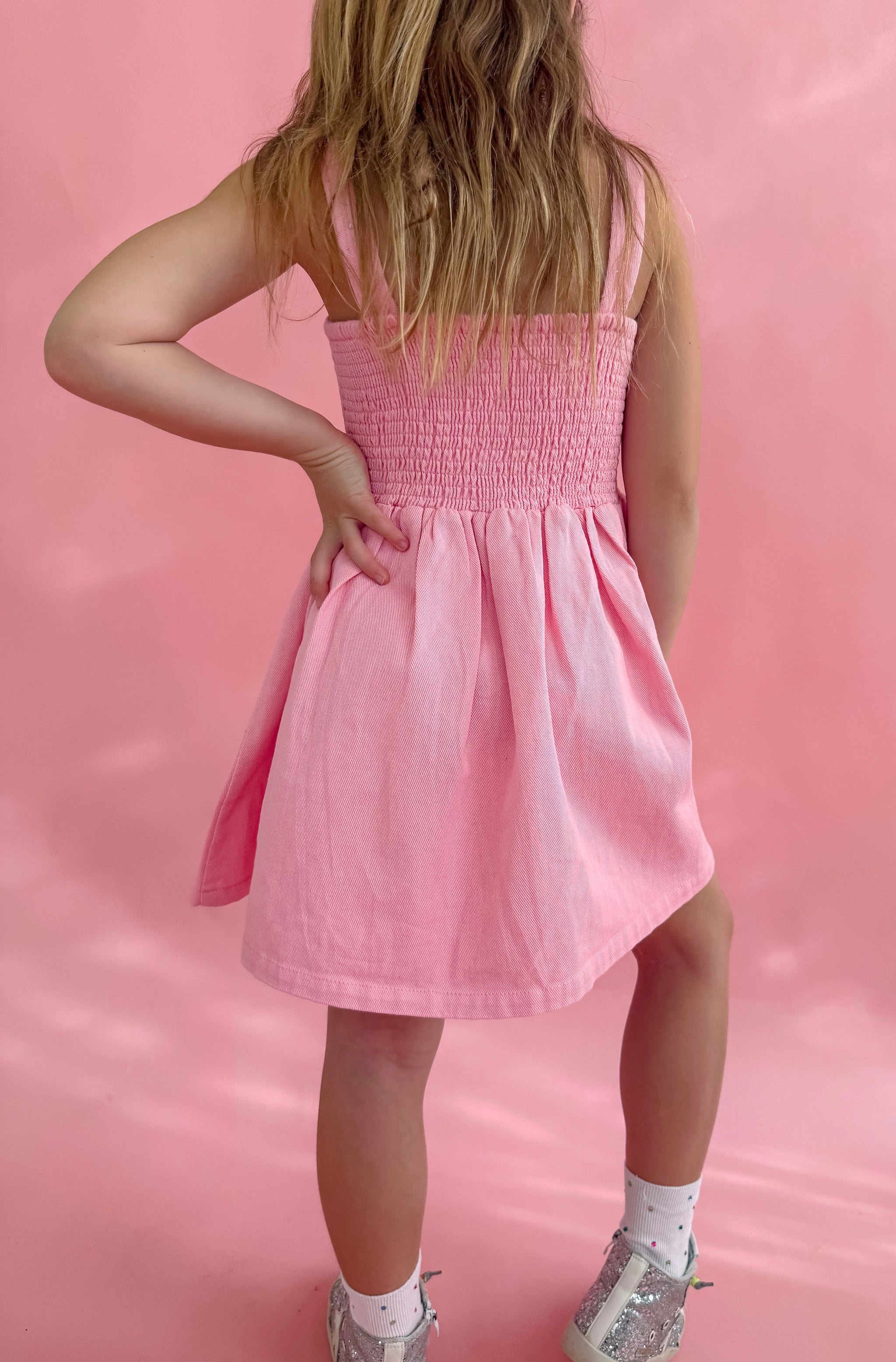 Pink Denim Sparkle Dress✨ – Ellie + Mila