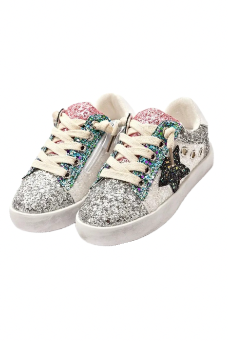 Black Glitter Star Sneaker – Ellie + Mila