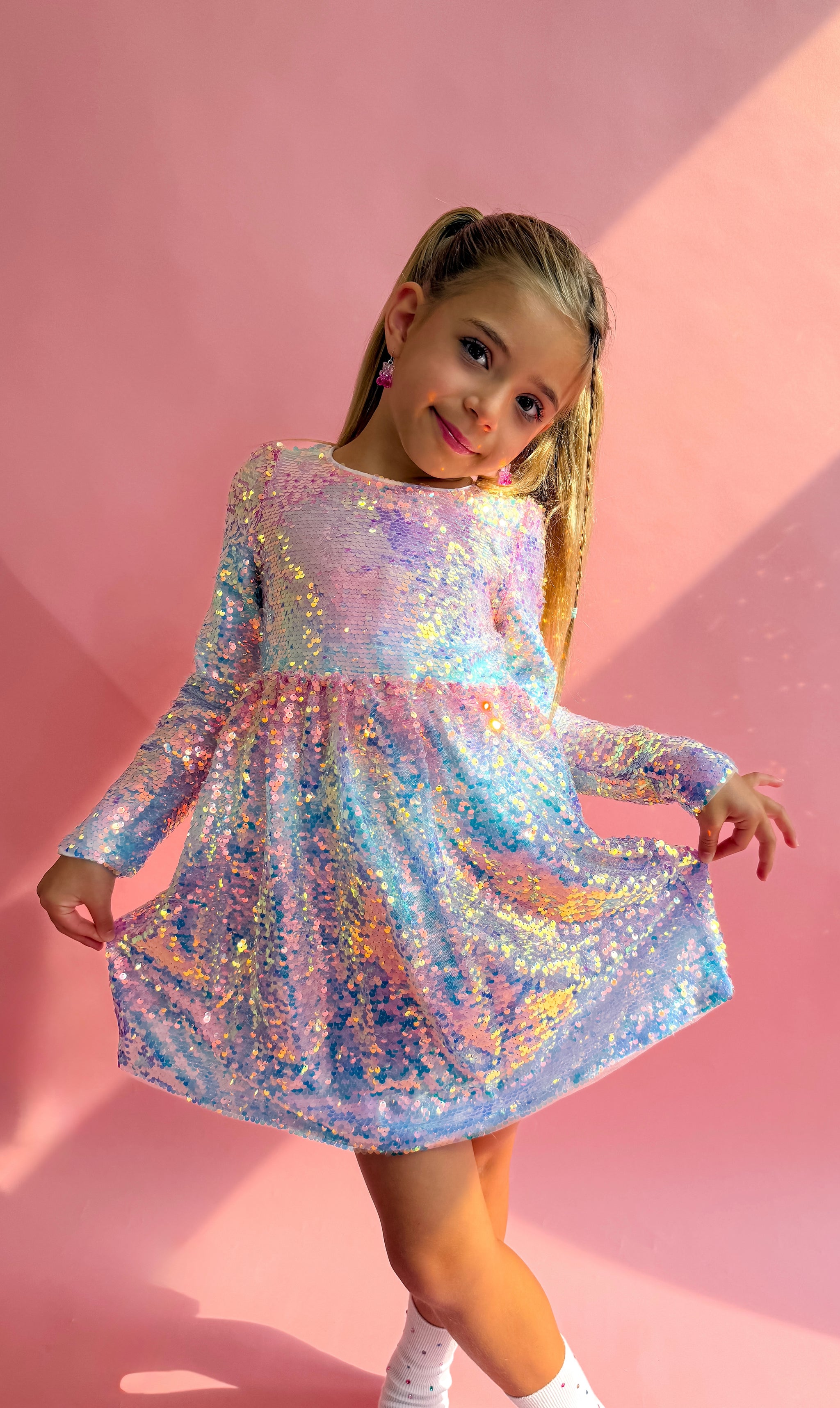 ombre sequin dress long sleeve Ombre Sequin Party Dress